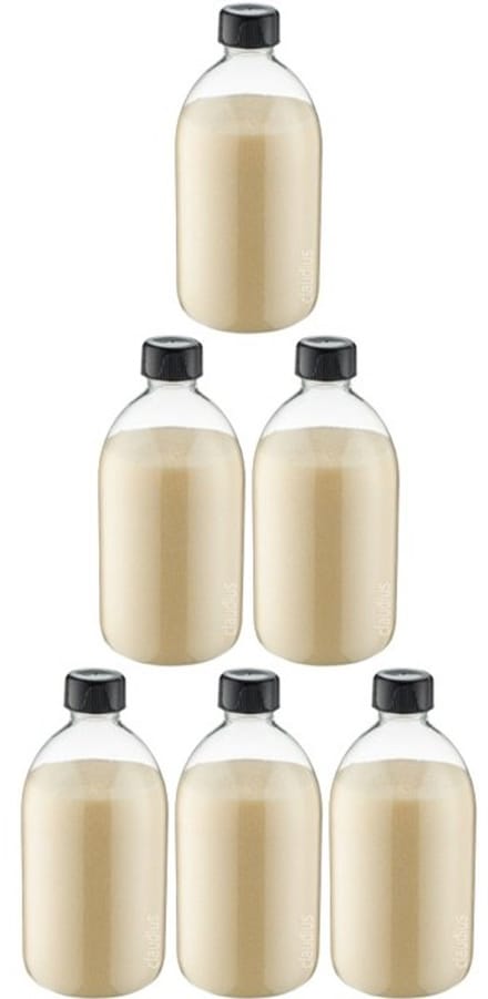 Scrubzout Vanille - 650 gram - Fles met zwarte dop - set van 6 stuks - Hydraterende Lichaamsscrub
