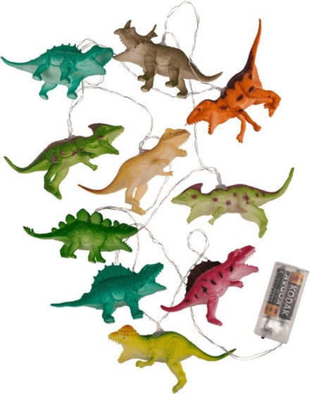Dino Lichtslinger - dinosaurussen lichtsnoer - LED - 170 cm - op batterijen - multi kleuren