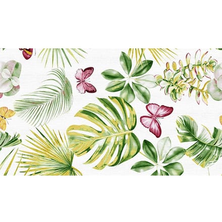 Motiefstof in linnenlook "Tropic Varia"