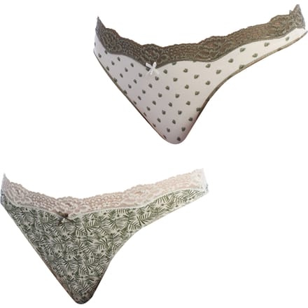 Pack-2 Coquettes Katoenen Stringletjes 1031585 voor Dames