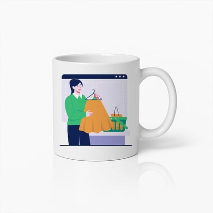 Online Winkelen Mok – Stijlvolle Koffiebeker voor Shopliefhebbers & E-Commerce Fans