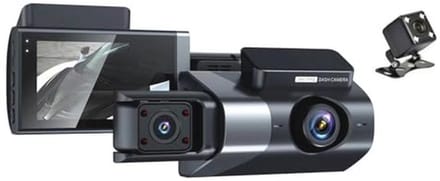 Drie-camera Dashcam 1080P HD met Nachtzicht en 24-Uur Opname
