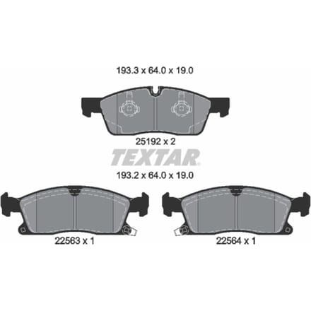 Remblokset TEXTAR 2519209, voor