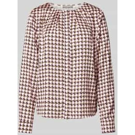 Regular fit blouse van satijn met blinde knoopsluiting
