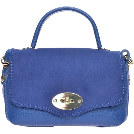 Roberta M Blauw Rundleer Tas