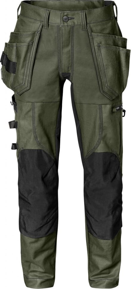 Fristads Werkbroek Stretch 2604 Fasg - Legergroen/zwart - C50