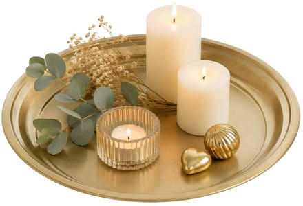 Home & Styling Onderbord / kaarsenbord - goud - metaal - 36 cm - decoratie dienblad