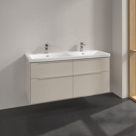 Villeroy & Boch Subway 3.0 vanity unit 127.2 cm, 4 drawers, monochrome handles C56802VN