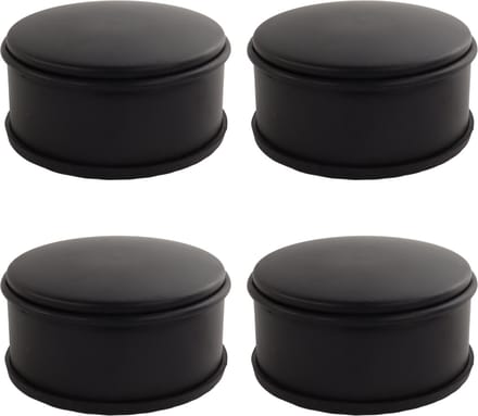 NORDIX Premium Deurstopper - Deurstoppers voor Binnen en Buiten - Deurstop - Deurbuffer - Set van 4 Stuks - 11x5.3cm - Mat Zwart - BASSO