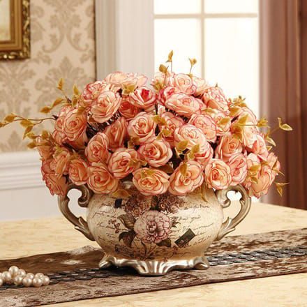 Peinture diamant bricolage fleurs dans un Vase, broderie diamant, point de croix 30x30CM white