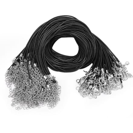 100 stuks Karabijnsluiting Wax Koord Gewaxt Draad Leren Koord Ketting DIY Sieraden Accessoire black