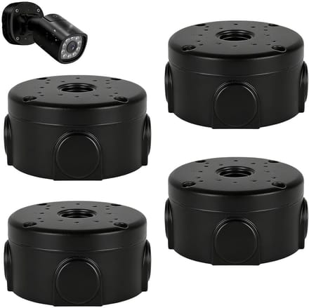 Camera aansluitdozen - Montageboxen - Veilige bekabeling - Waterdicht ABS materiaal - 4 stuks - Zwart