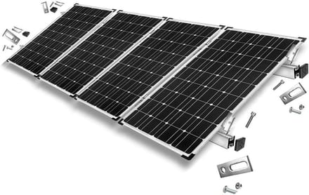 Bevestigingsset Zonnepanelen - Dakmontage Set - Schuine Dak Montage - Complete Set - 4 Panelen - Grijs