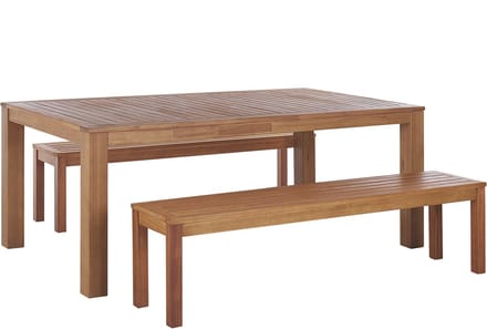 MONSANO - Tuinset voor 6 - Lichte houtkleur - Eucalyptushout