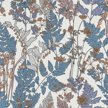 BLOEMEN EN BLADEREN BEHANG | Botanisch - meerkleurig creme - "Architects Paper" A.S. Création Floral Impression