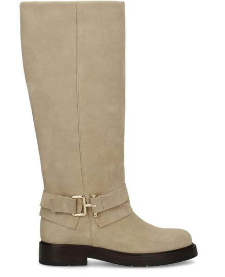 No Stress - Dames - Beige suède hoge laarzen - Maat 41