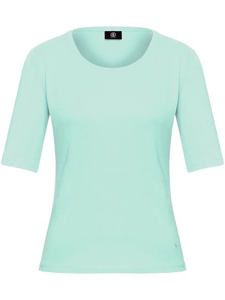 Shirt ronde hals model Velvet Van Bogner turquoise