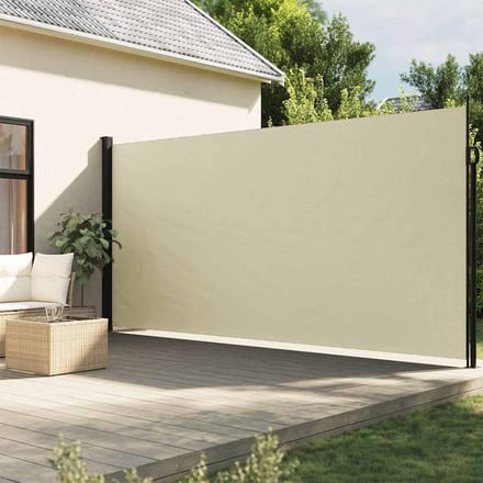 vidaXL - Windscherm - uittrekbaar - 220x500 - cm - crèmekleurig