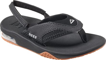 Reef Little Fanning Jongens Slippers - Black/Silver - Maat 23.24
