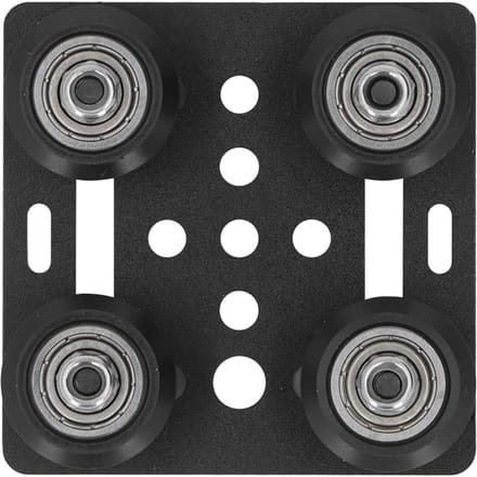 Aluminium Profiel Katrol voor V-sleuf Geleiderail Katrol 3D Printer Achterste Steunplaat met 4 Katrollen black