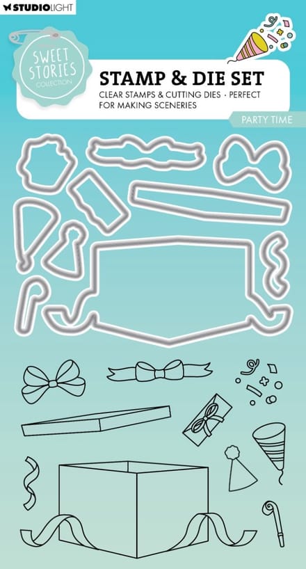 Stamp & cutting die Sweet stories - Party time nr. 79