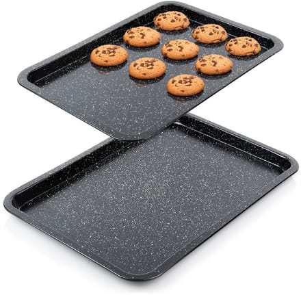 Bakplaat Graniet 43x29 / 46,5x32,5 cm 2 stuks - voor Bakken - voor De Oven