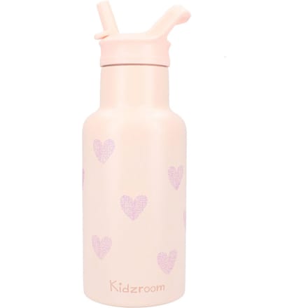 Kidzroom Magical Meadows - Schoolbeker en Drinkfles - 350ml - Stainless Steel - Hartjes - Roze