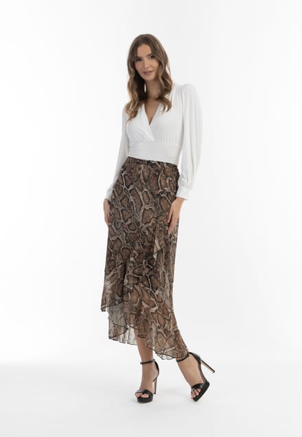 Faina midirok Dames beige slang
