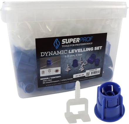 Super Prof, Dynamic, levelling systeem set voor 3-13mm - 2mm
