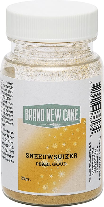 BrandNewCake Sneeuwsuiker Pearl Goud 25g