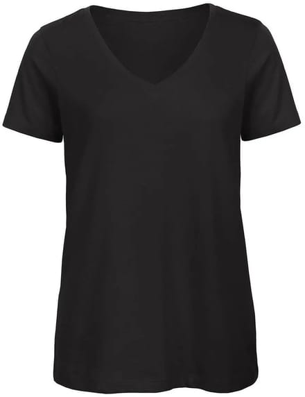 Dames-T-shirt met V-hals B&C Organic Inspire