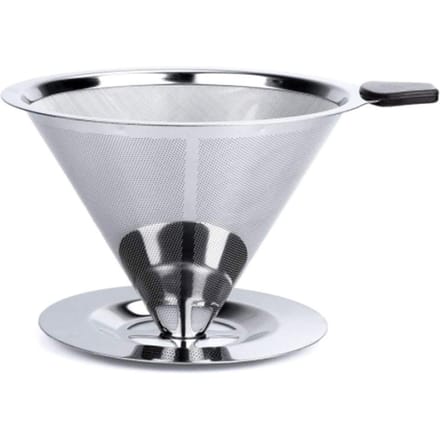 Pour Over Koffiedruppelaar Roestvrijstalen Koffiefilter Verwijderbare Druppelaar met Standaard Herbruikbare Kegel white