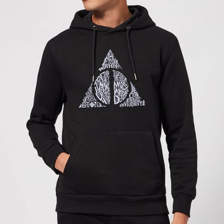Harry Potter Deathly Hallows Text hoodie - Zwart - M