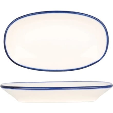 Bonna Serveerschaal - Linea Blue - Porselein - 15x8.5 cm - set van 4
