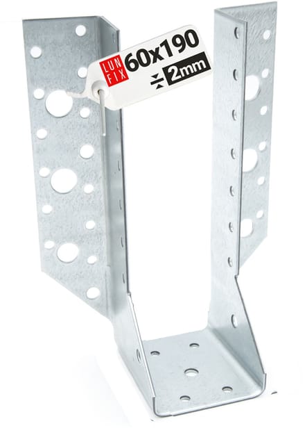 LUN FIX - Balkenschuh - 60x190 mm - Typ A - 2 mm dik - U-vormige balkdrager - houten balkverbinder
