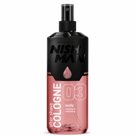 Nishman After Shave Cologne 03 Nesly 400 ml, Heliotrope & Hibiscus Spray Heren