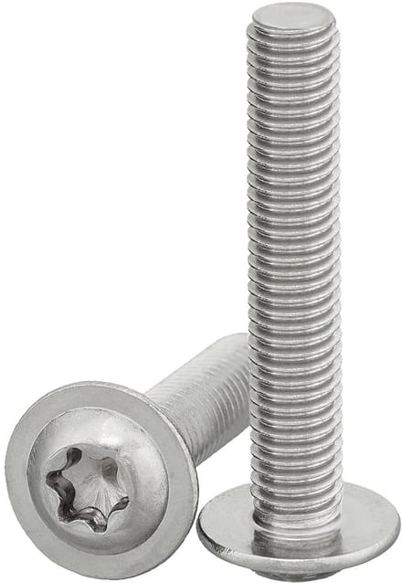 Lenskopschroef met flens - Platte kopschroef Torx - Machinebouw bevestigen - Geïntegreerde sluitring - M6 x 75 mm - Roestvrij staal