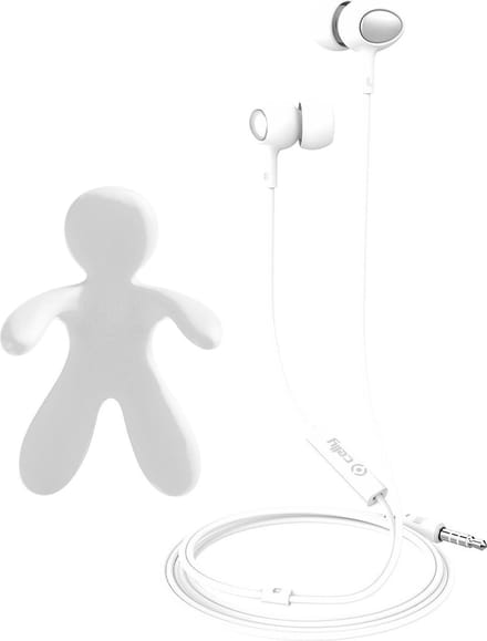 Stereo Oordopjes met Autoverfrisser Set, Wit - Kunststof - Celly