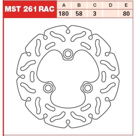 Remschijf TRW MST261RAC, 1 Stuk