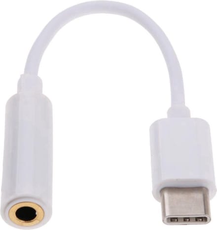 Heble® - USB-C naar Jack (3,5mm) Adapter (Wit) - Verbind USB Type C met Aux - USB naar Jack - USB naar Audio - USB naar Geluid