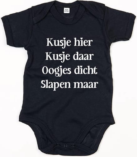Rompertje Kusje Hier Kusje Daar-Zwart-12-18 Maanden