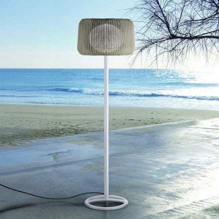 Bover terraslamp Fora P, naturel wit/beige, hoogte 165 cm,