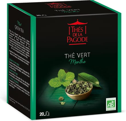 Thes de la Pagode - Groene thee - Muntthee - Biologisch (20 theezakjes)