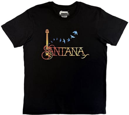 Santana - Guitar & Birds Heren Tshirt - S - Zwart