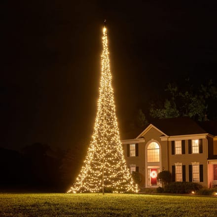 Fairybell vlaggenmast kerstboom - 10 m - 2.000 warm witte ledlampjes - exclusief vlaggenmast