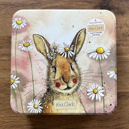 Alex Clark Bunnies Notecard Tin ~ Kaarten in blik afbeelding Konijnen