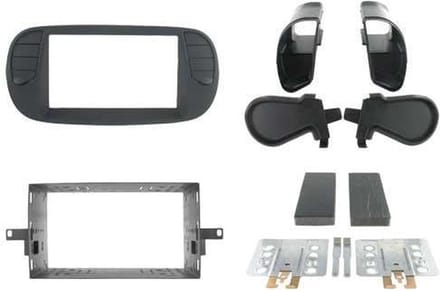 2-DIN FRAME FIAT 500 08> zwart soft touch