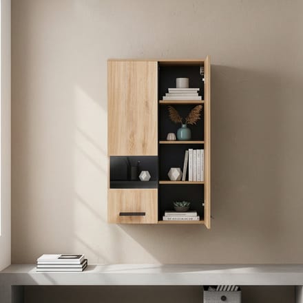 Hangkast Noppen wandkast 98x60x35 cm eikenkleurig [en.casa]