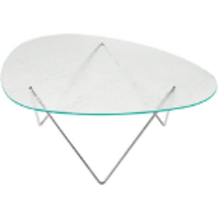 Gubi Pedrera salontafel - chroom - gestructureerd transparant Glas