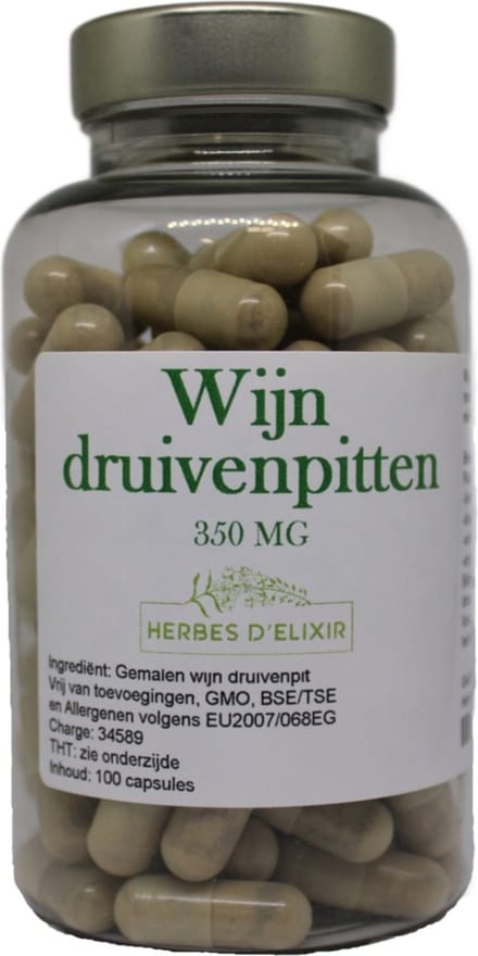 Herbes D'elixir Wijn druivenpitten capsules - 350 mg per capsule - 100 stuks - Vegan